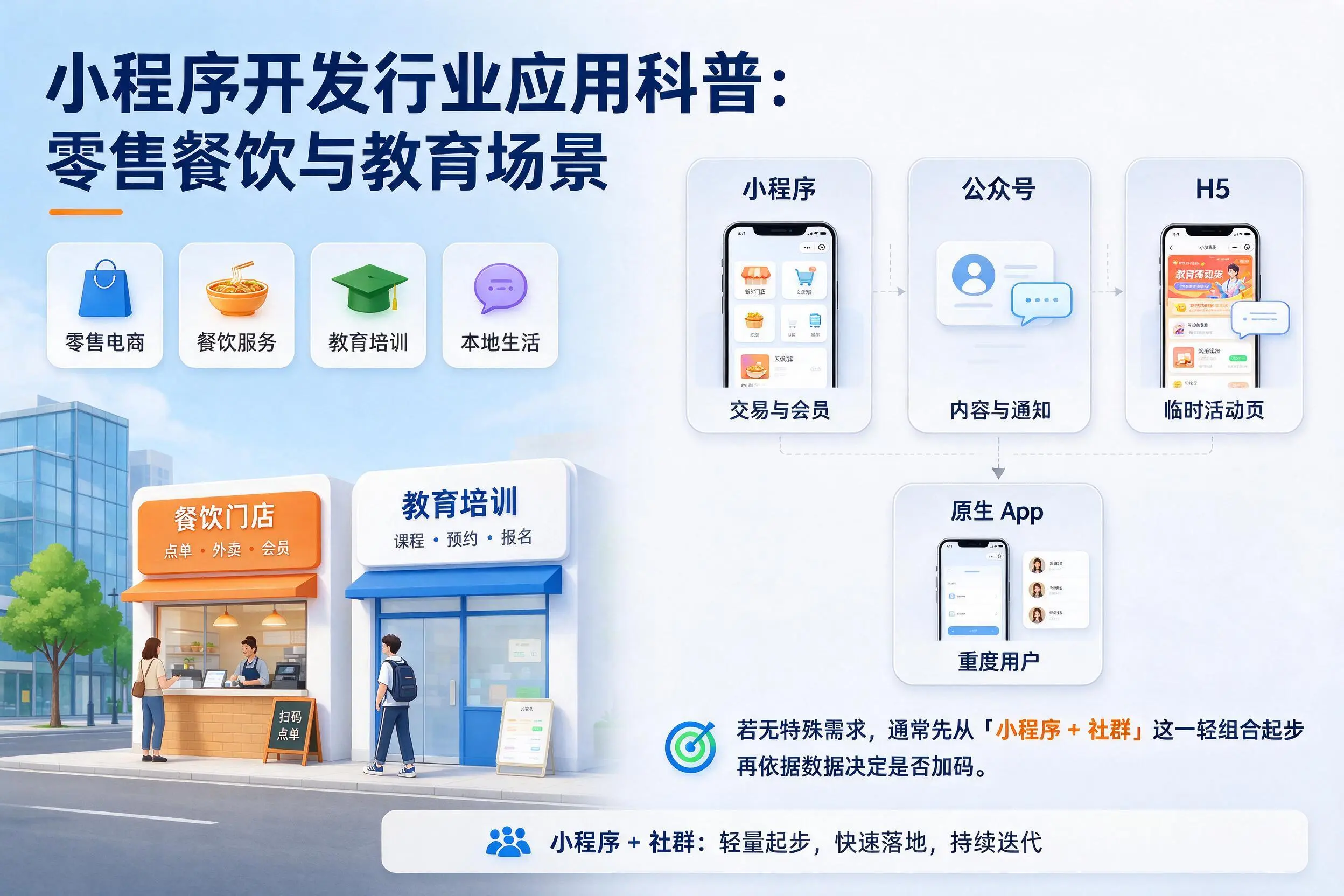 临高小程序开发行业应用科普：零售餐饮与教育场景